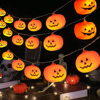 Pumpkin String Lights Halloween Decorations, 10ft 20 LED Battery Operated