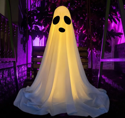 Spooky Ghost Decoration, Fabric Hanging Ghost for Halloween (33.5in/65in)