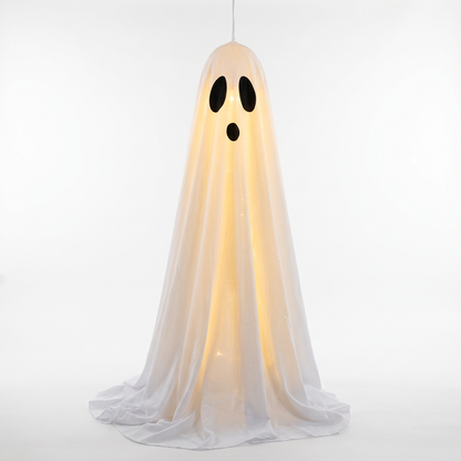 Spooky Ghost Decoration, Fabric Hanging Ghost for Halloween (33.5in/65in)